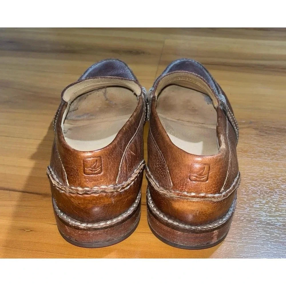 Mens Sperry Penny Brown Leather Business Casual Slip On Loafers Shoes